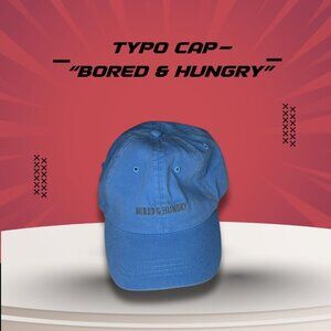 Typo Blue "Bored & Hungry" Cotton Adjustable Dad Hat